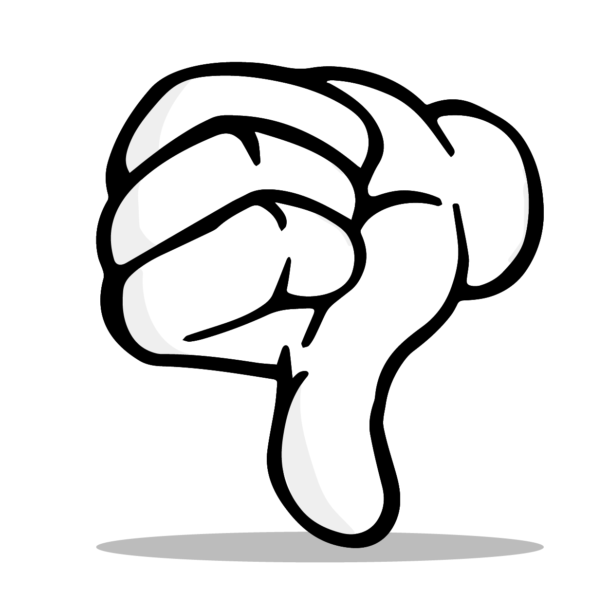 image of a cartoon thumbs down hand